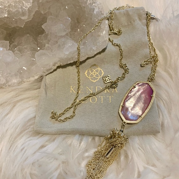 Kendra Scott Pink Mother of Pearl Rayne Necklace - Picture 2 of 4